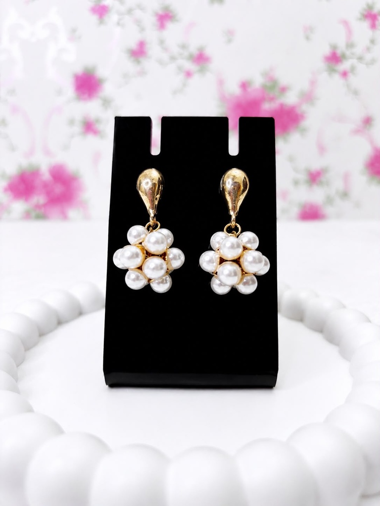 Ivory Bloom Earrings | Rose Gold