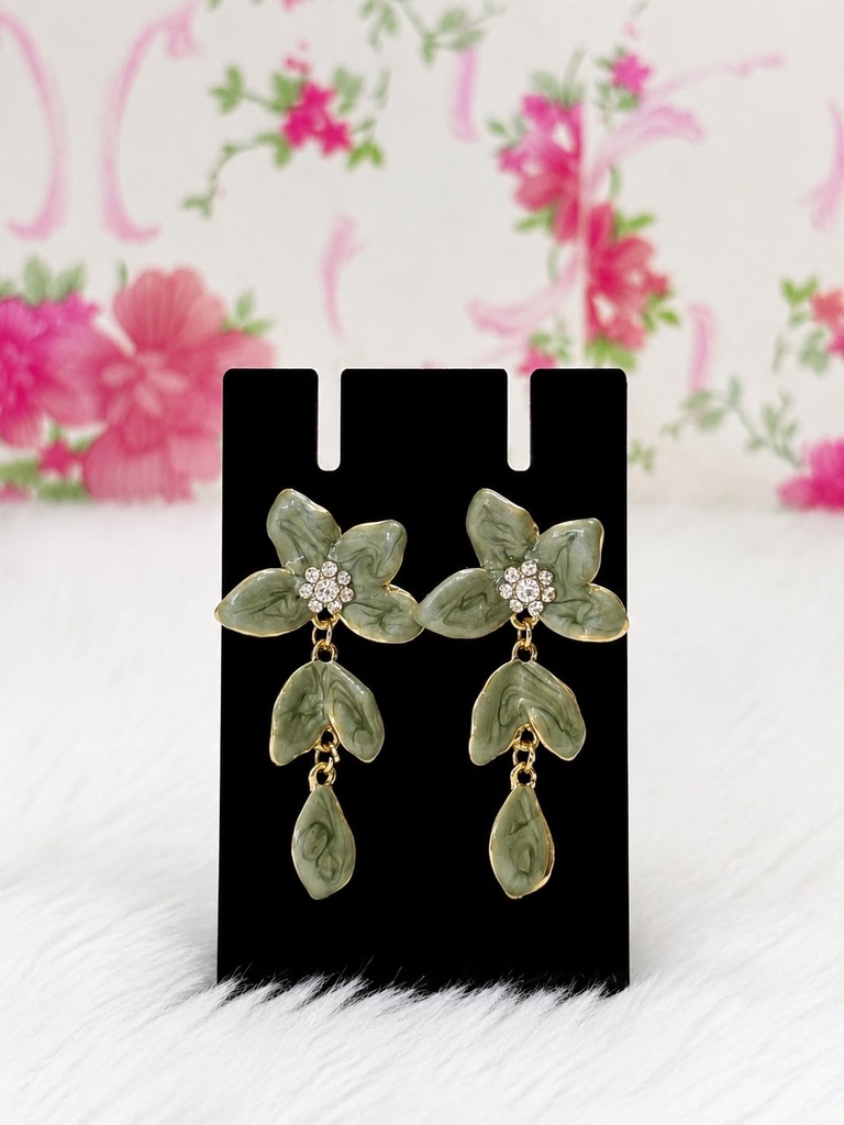 [ER007] Sage Blossom Drops | Bottle Green