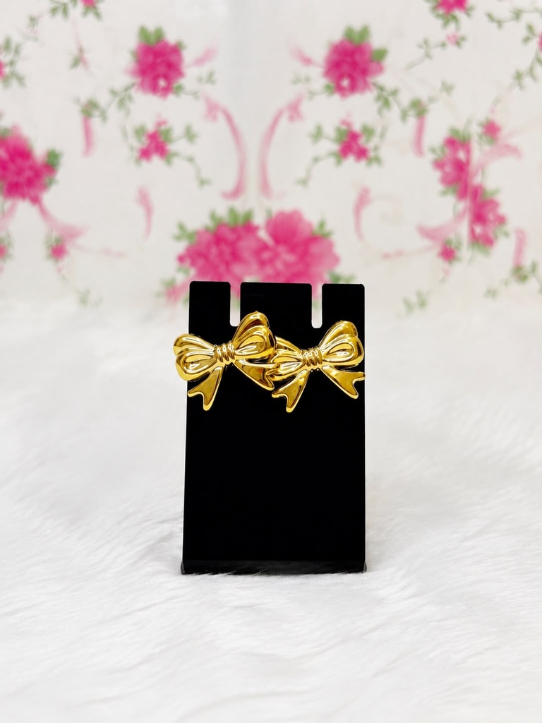 [ER014] Golden Bow Hoops