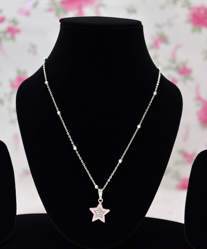 [NL014] Pink Star Charm Necklace