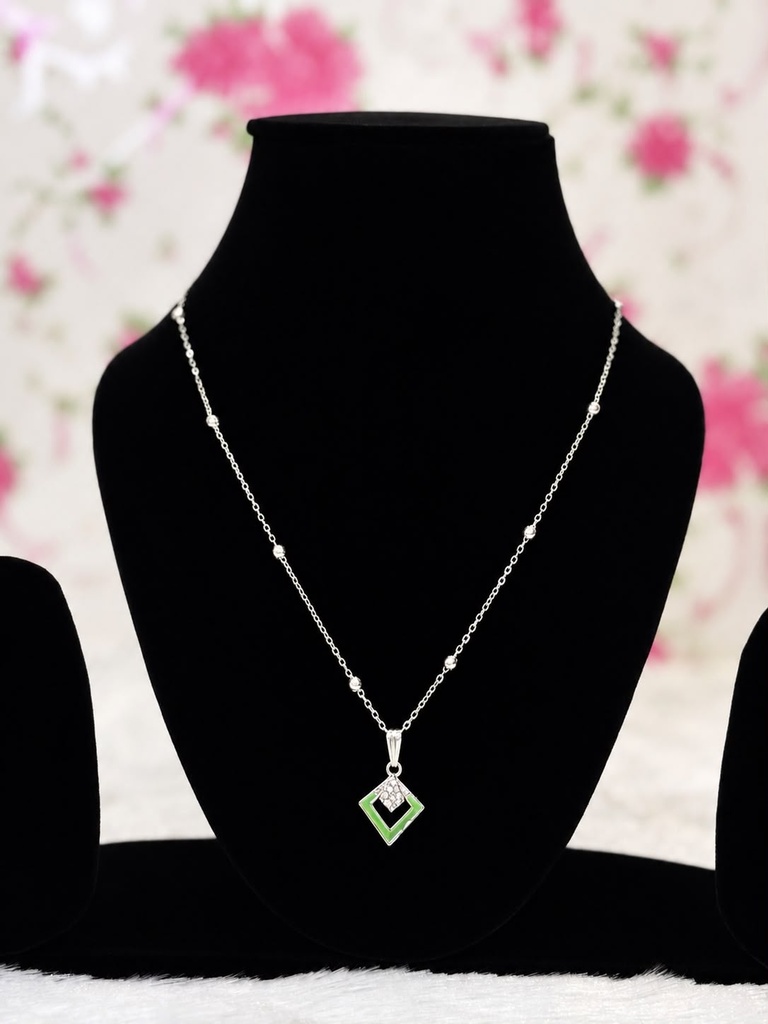 [NL019] Emerald Diamond Necklace